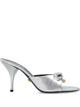 85 мм кожаные мюли Versace, серебряный