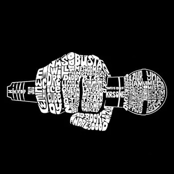 90-е Рэперы — мужская толстовка с капюшоном с принтом Word Art LA Pop Art, серый