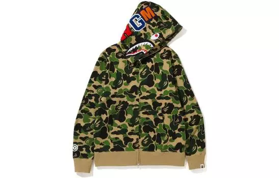 A BATHING APE BAPE Big ABC Camo Shark Full Zip Худи Зеленый, Розовый