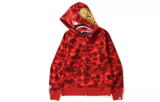 A BATHING APE BAPE Color Camo Shark Hoodie на молнии с полной молнией (SS23) Фиолетовый, Голубое небо