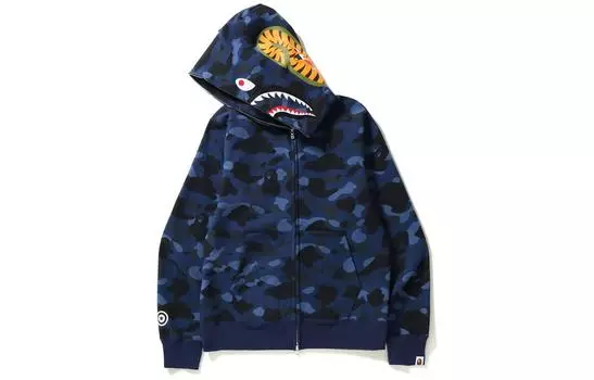 A BATHING APE BAPE Color Camo Shark Широкий пуловер с капюшоном на молнии, красный, Красный