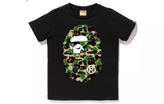 A BATHING APE Футболка Bape Color Camo Big Ape Head, черная/черная