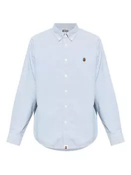 A BATHING APE рубашка с вышитым логотипом, синий