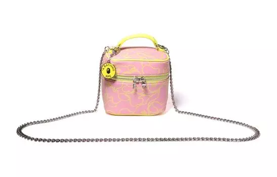 A BATHING APE Сумка Synthetic Leather Makeup Crossbody Bag Tubas Women's Pink/Sax Blue