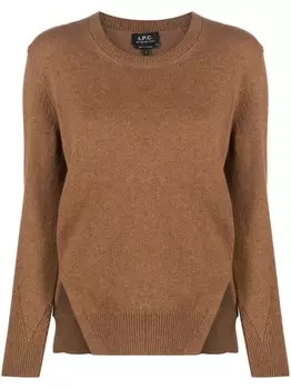 A.P.C. джемпер из вирджинской шерсти, коричневый