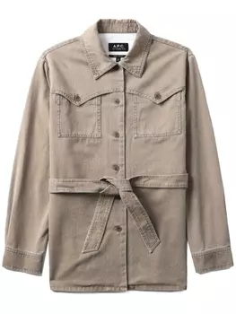 A.P.C. джинсовая куртка Joann с поясом, нейтральный цвет