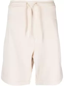 A Paper Kid logo-patch cotton track shorts, нейтральный цвет