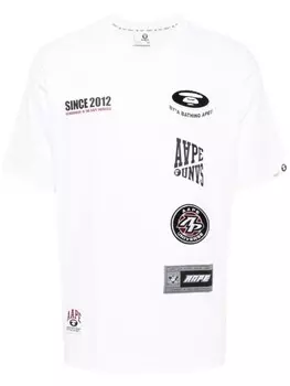 AAPE BY *A BATHING APE футболка Moonface с логотипом, белый