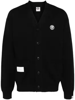 AAPE BY *A BATHING APE кардиган с нашивкой-логотипом, черный