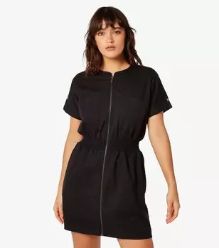 Абрикосово-черное мини-платье в стиле милитари Apricot, черный