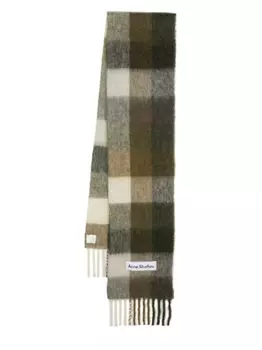 Acne Studios шарф в клетку, зеленый