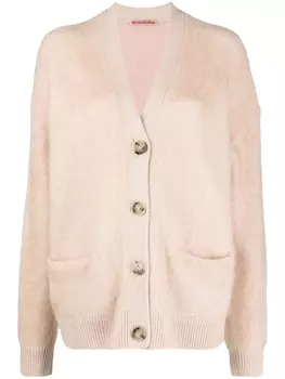 Acne Studios вязаный кардиган из смесовой шерсти, нейтральный цвет