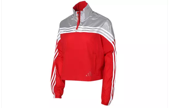 Adidas Куртка унисекс красная серый многоцветная
