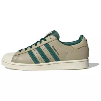 Adidas originals Superstar Обувь для скейтбординга унисекс, Khaki brown/white/green