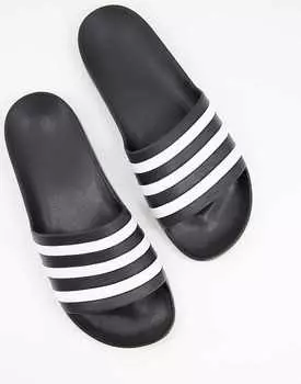 adidas Swim – Adilette – Черно-белые шлепанцы