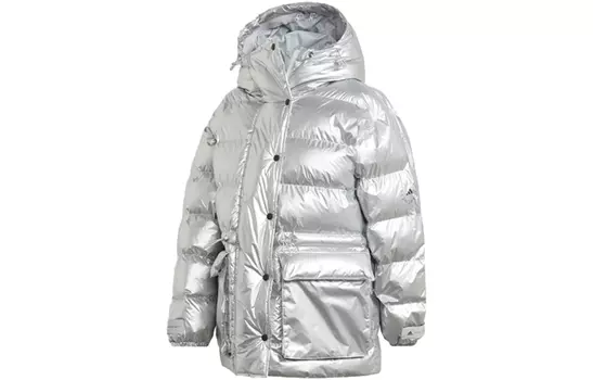 Женская стеганая куртка Adidas Mid Puffer, серебряный