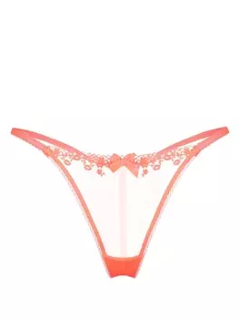 Agent Provocateur сетчатые трусы-стринги Florina с цветочным кружевом, оранжевый