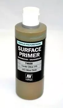 Акриловая грунтовка Vallejo Surface Primer, США. Оливковый Драб, 200 мл