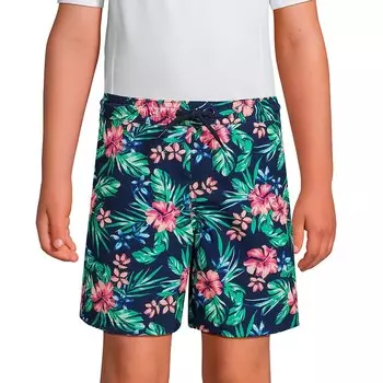 Активные плавки Lands' End для мальчиков 2–20 лет, цвет Navy Rosella Floral