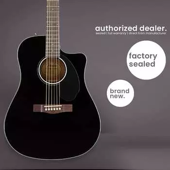 Акустическая гитара Fender CD60SCE - Dreadnought Acoustic Electric Guitar - Black