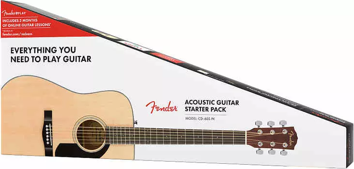 Акустическая гитара Fender CD-60S Acoustic Dreadnought Pack, Natural
