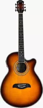 Акустическая гитара Oscar Schmidt Model OG10CEFYS Flame Sunburst Thinline Acoustic Electric Guitar
