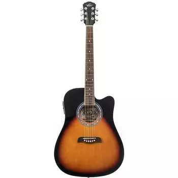 Акустическая гитара Oscar Schmidt OD45CEVSB Dreadnought Cutaway Acoustic Electric Guitar, Vintage Sunburst
