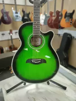 Акустическая гитара Oscar Schmidt OG10CE 2022 Flame Trans Green Built In Microphone Jack
