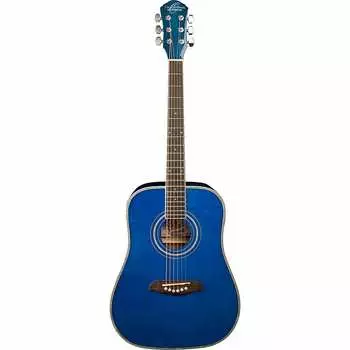Акустическая гитара Oscar Schmidt OG1TBL 3/4 Size Dreadnought Acoustic Guitar, Transparent Blue