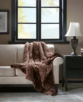 Альтернативный вельветовый плед Parker Plush Down, 60 x 70 дюймов Premier Comfort, слоновая кость/кремовый