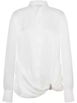 Alberta Ferretti атласная рубашка, белый