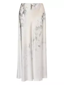 Alberta Ferretti атласная юбка макси, белый