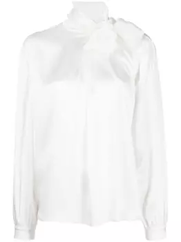 Alberta Ferretti блузка с бантом, белый