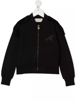 Alberta Ferretti бомбер с эполетами, черный