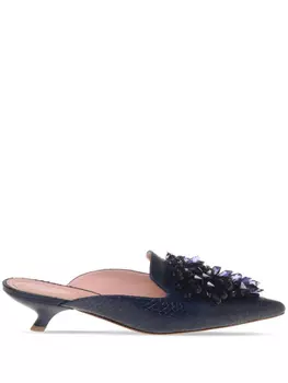 Alberta Ferretti декорированные мюли, синий