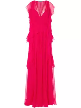 Alberta Ferretti платье макси с драпировкой, розовый