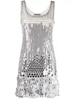 Alberta Ferretti платье мини с пайетками, серый
