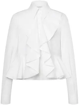 Alberta Ferretti рубашка с оборками, белый
