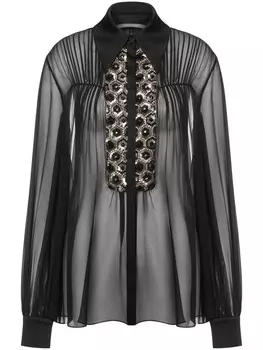 Alberta Ferretti рубашка с пайетками, черный