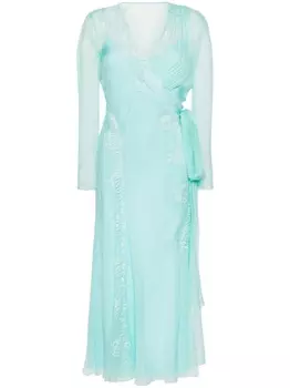 Alberta Ferretti шелковое платье макси, синий