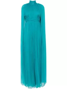 Alberta Ferretti шифоновое платье-кейп, синий