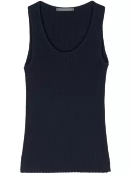 Alberta Ferretti топ в рубчик, синий