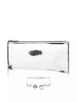 Alexander McQueen клатч Knuckle, серебристый