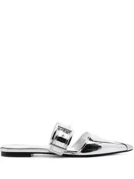 Alexander McQueen мюли Punk Flat, серебристый