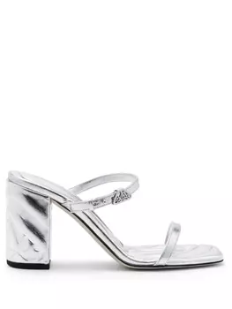 Alexander McQueen мюли Seal 85 с ремешками, серебристый
