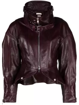 Alexander McQueen пиджак с баской, фиолетовый