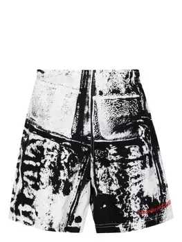 Alexander McQueen плавки-шорты с абстрактным принтом, белый