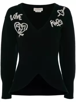 Alexander McQueen топ с поясом, черный