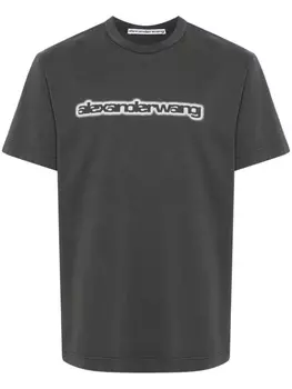 Alexander Wang футболка с логотипом, серый