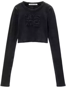 Alexander Wang лонгслив с логотипом, черный